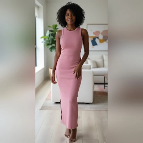 ENTRO Ribbed Long Dress M - Picture 1 of 9